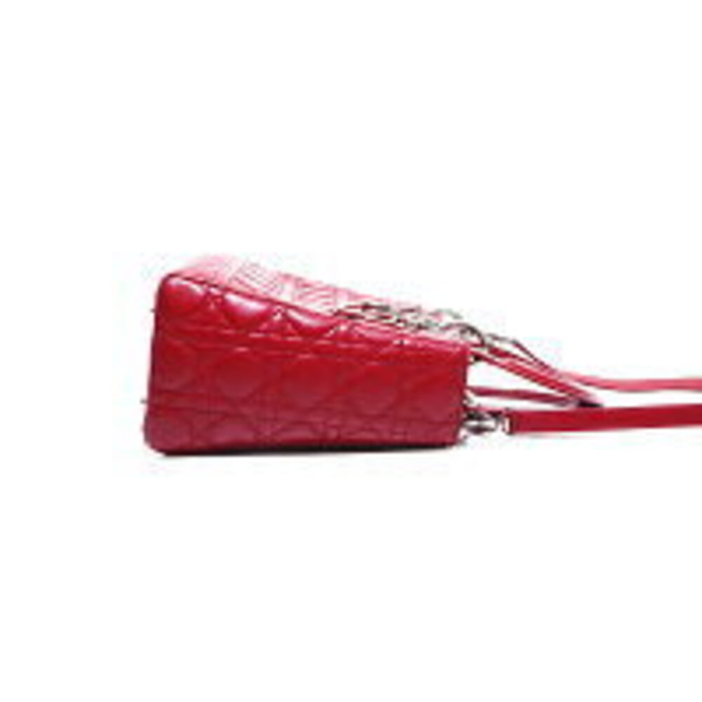 Christian Dior Lady Leather Handbag Red - Picture 4 of 13